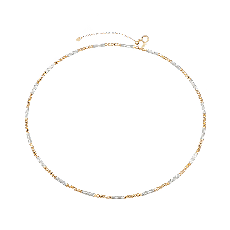 K18PG/PT950 ハイブリット オメガネックレス 