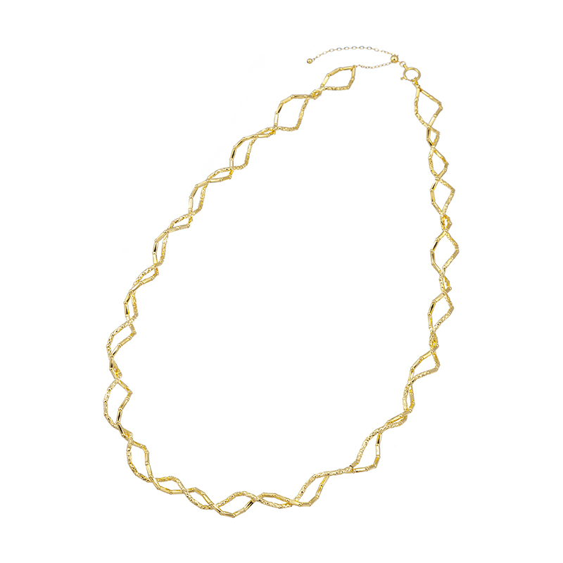 K18YG ツイストウェーブ オメガネックレス