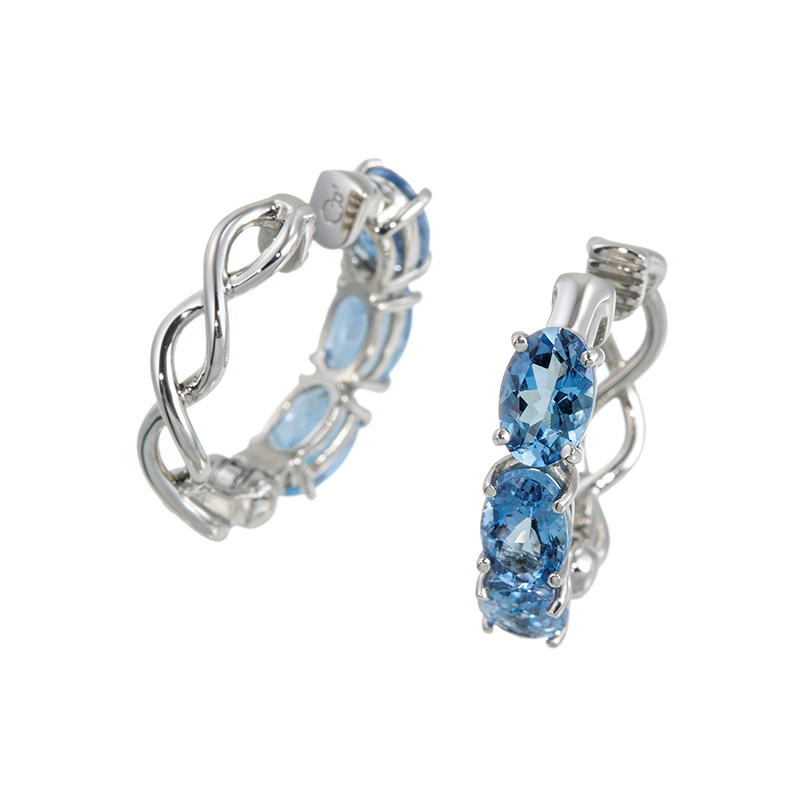 PT950 サンタマリアアフリカーナアクアマリン ピアリング AQ 約2.00ct