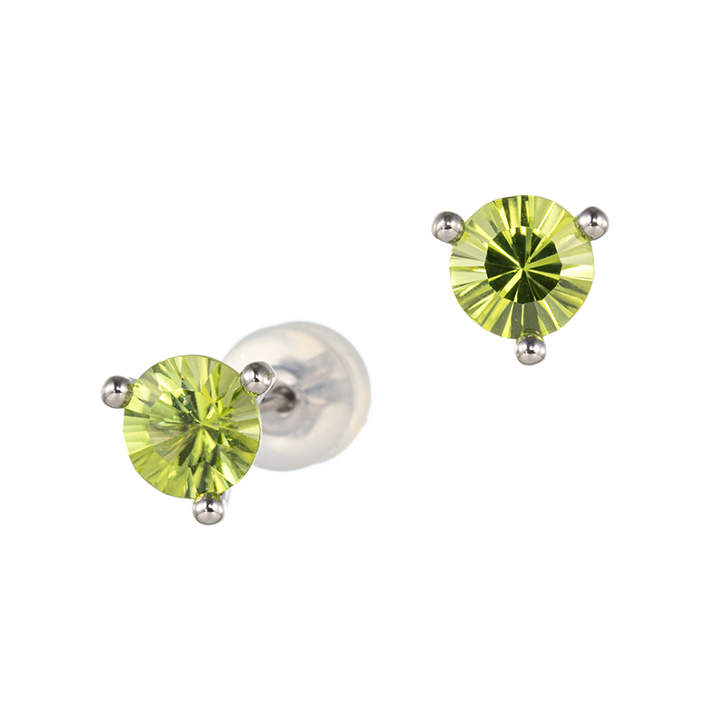 PT950 コンケーブカット ペリドット ピアス PE 約1.40ct