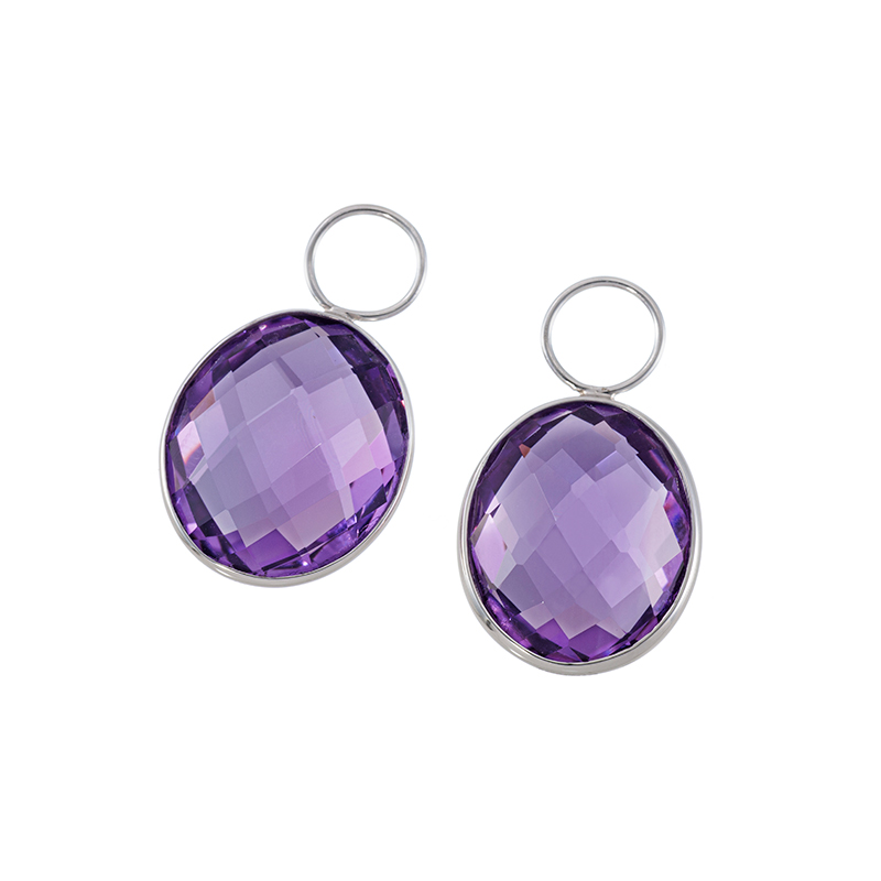 パラジウムシルバー950 アメシスト チャーム AM 約12.00ct