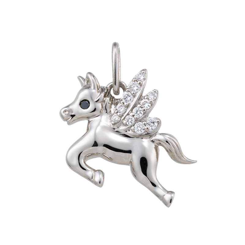 PT950 ダイヤモンド & ブラックダイヤ(トリート) 天馬空を行く ペンダントトップ D 約0.