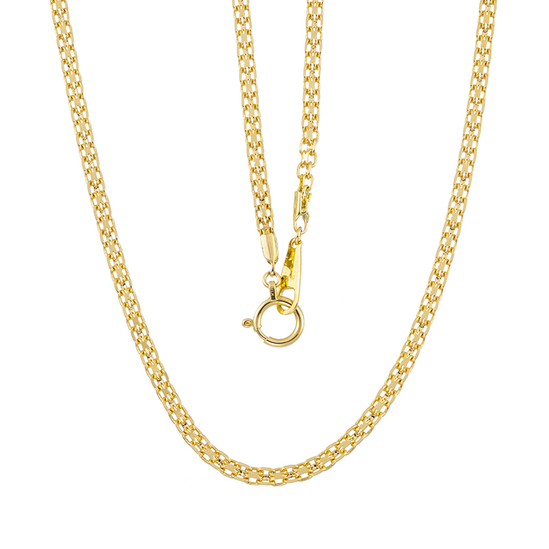 K18YG ビスマルク ネックレス 長さ：約50cm 幅：約2.1mm 重量：約5.6g