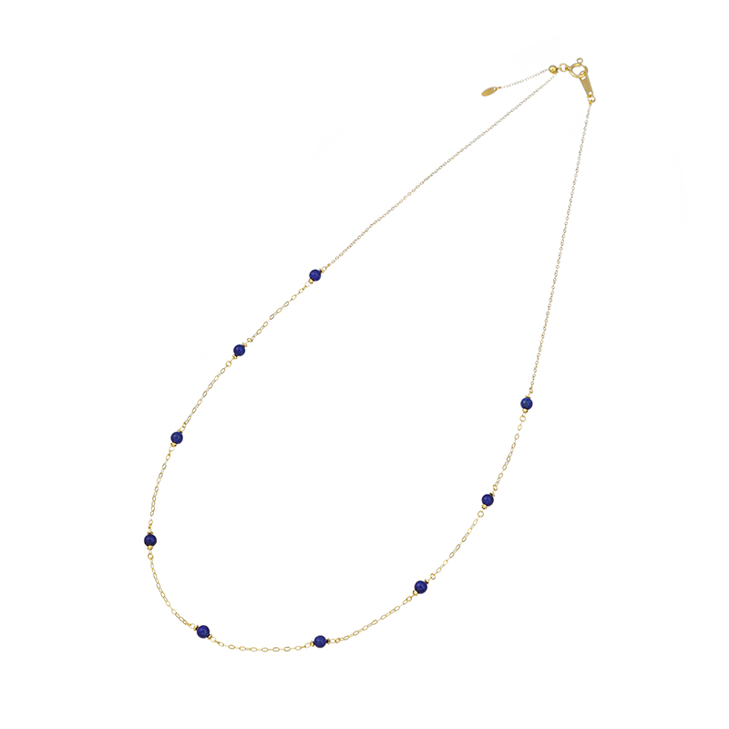 K18YG ラピスラズリ ステーションネックレス 