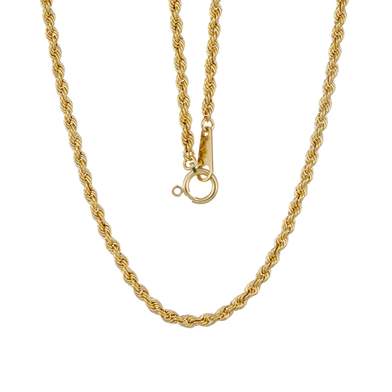 K18YGロープチェーンネックレス長さ約60cm幅約2.1mm重量約4.7g