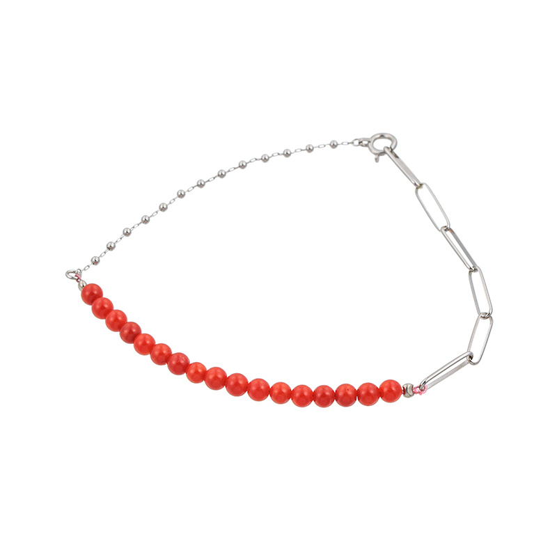 PT900 地中海サンゴ ブレスレット COR 約4.00ct