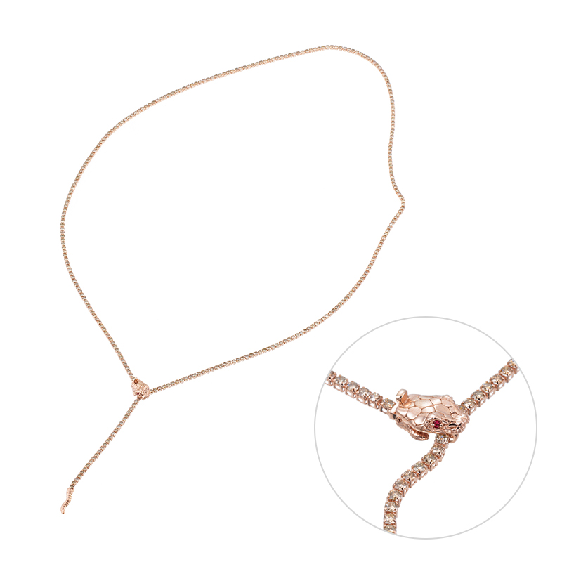 K18PGブラウンダイヤモンドルビーシルキータッチネックレスBRD11.00ctRB0.02ct