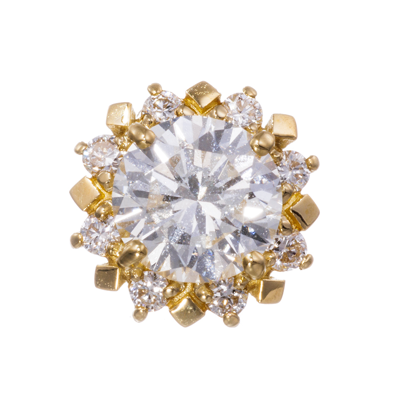 K18YG ダイヤモンド & ダイヤ ペンダントトップ D 約0.50ct(G VS2 GOOD) 