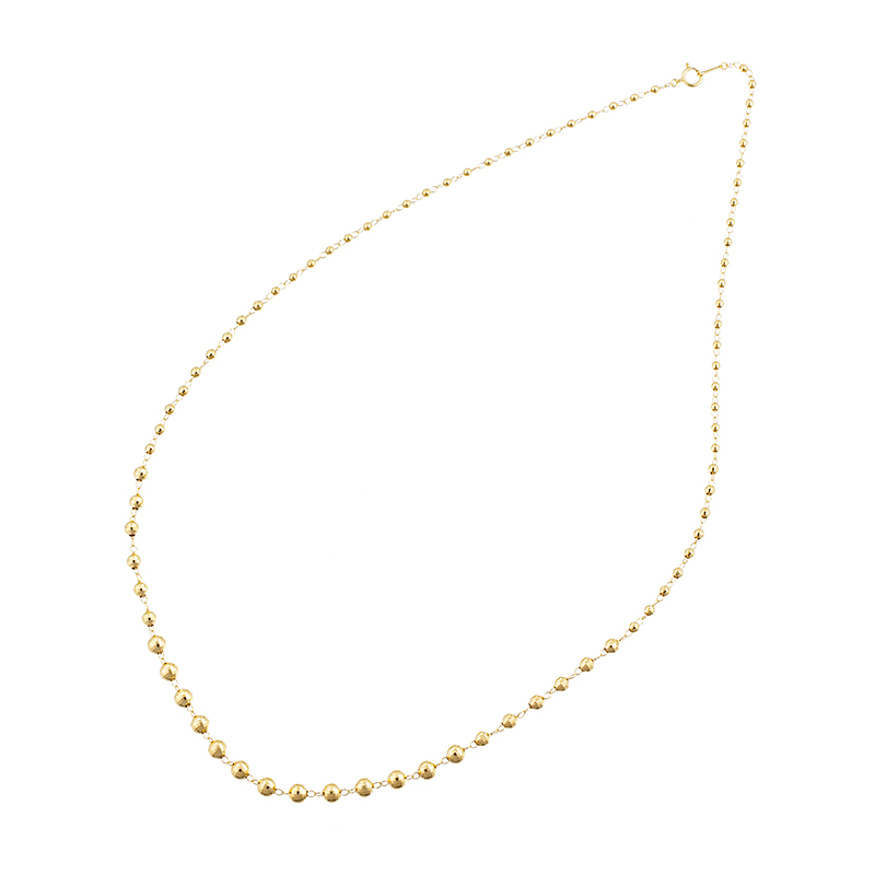 K18YGミラーボールグラデーションネックレス長さ：約60cm幅約1.7-4.9mm重量約5.0g