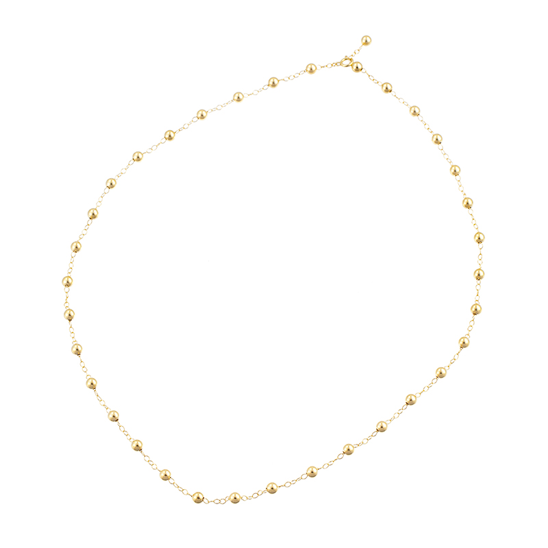 K18YG グランデプレーンボール ステーションネックレス 長さ：約50cm 重量：約5.0g