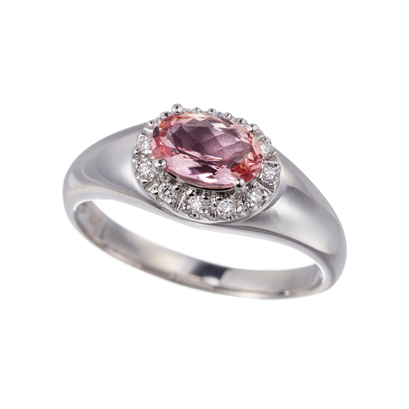 PT990 ブラジル産インペリアルトパーズ ダイヤ リング 