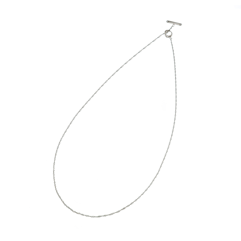 PT850Tバーエンドスクリューチェーンネックレス長さ約50cm幅約1.3mm重量約2.3g