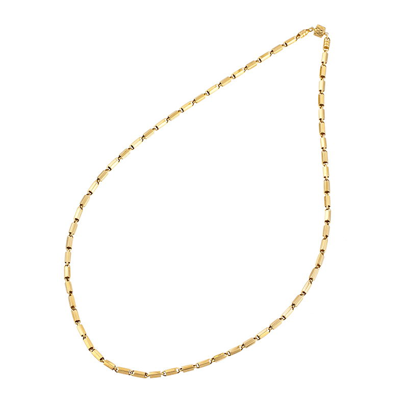 K18YG ヘキサゴンシリンダーチェーン ネックレス マグネットクラスプ付き 約12.0g 