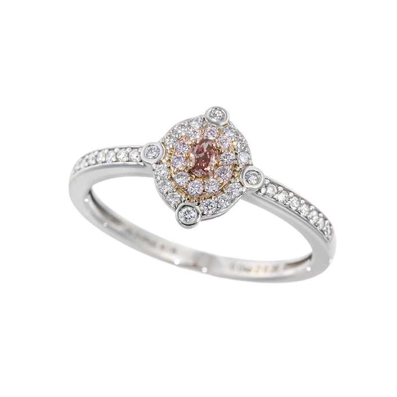 PT950/K18PG ファンシーディープピンクダイヤモンド ＆ ピンクダイヤ & ダイヤ リング 