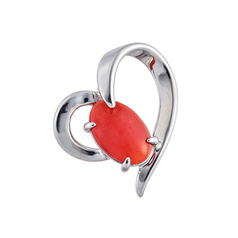 PT950 血赤サンゴ ペンダントトップ COR 約0.20ct