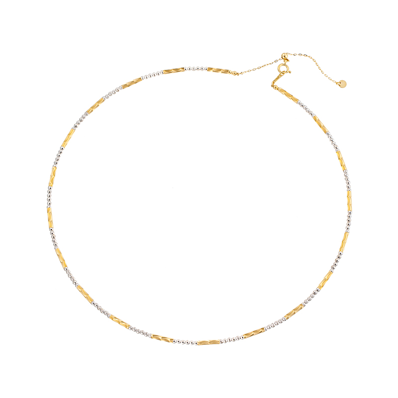 K18YG/YG(ロジウムメッキ) ハイブリット オメガネックレス 