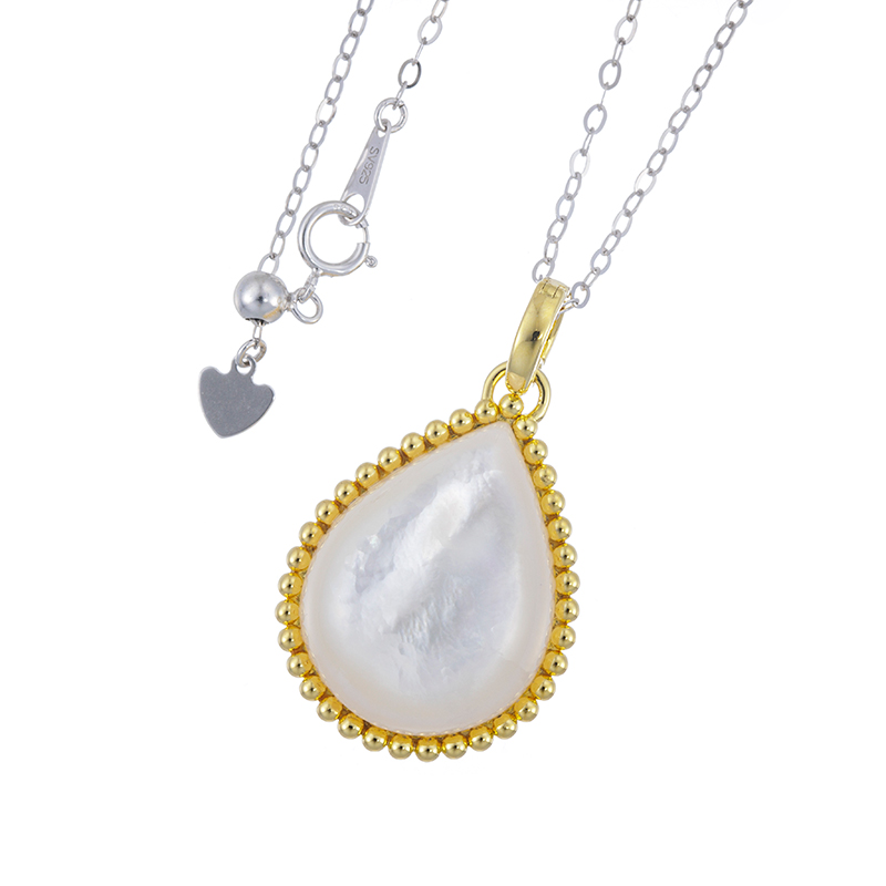 パラシル 白蝶貝 天然ホワイトジルコン Mia ネックレス ZI 約0.70ct