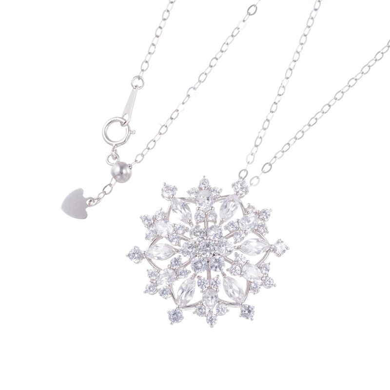 パラジウムシルバー950 天然ホワイトジルコン Mia ネックレス ZI 約4.00ct