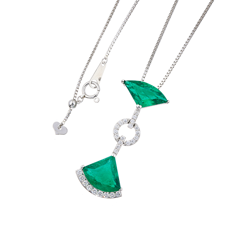 PT950/PT850コロンビア産エメラルドダイヤネックレスEM約6.00ctD約0.46ct