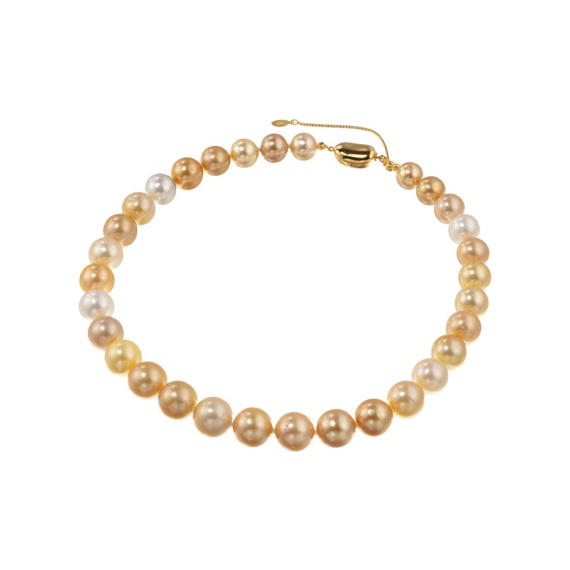 SV 白蝶真珠 ナチュラルマルチカラー ネックレス P 約10.0-13.0mm 約46cm