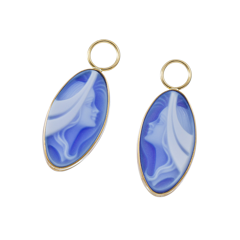 K18YG メノウカメオ チャーム カメオ 約17×9mm