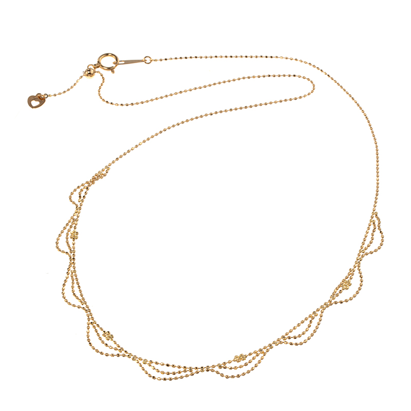 K18YG サクラドレープ ネックレス 総重量:約2.0g