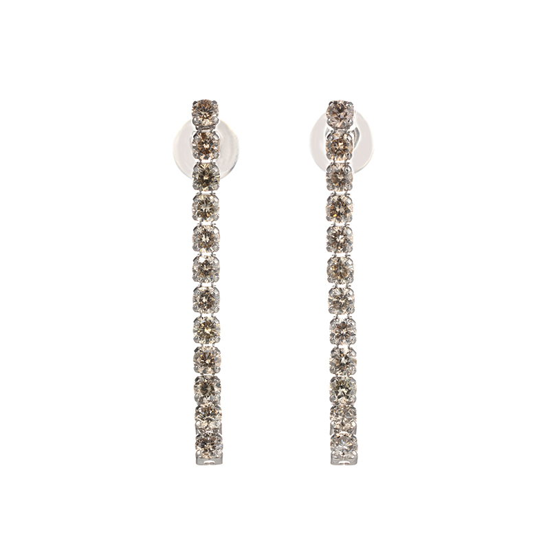 PT900ブラウンダイヤモンドシルキータッチピアスBRD約1.00ct