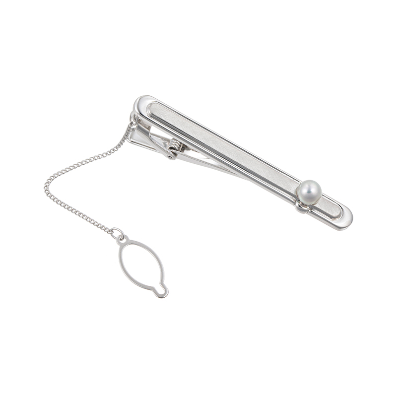 SV ナチュラルブルーカラー アコヤ真珠 ネクタイピン P 約5.5mm