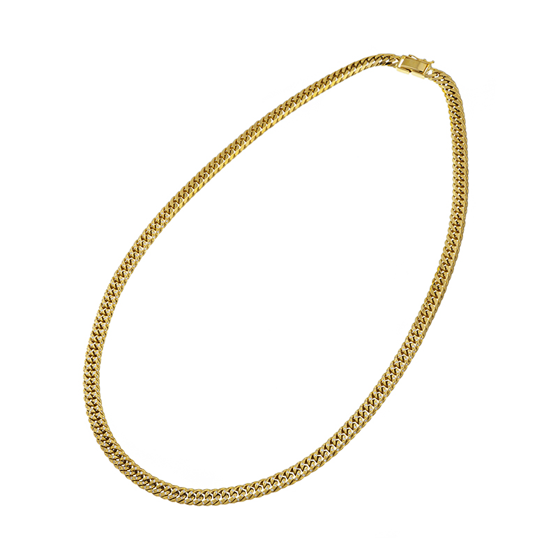 K18YG ダイヤモンド Ｗ喜平ネックレス D 約1.95ct 全長約60cm 総重量約97.0g