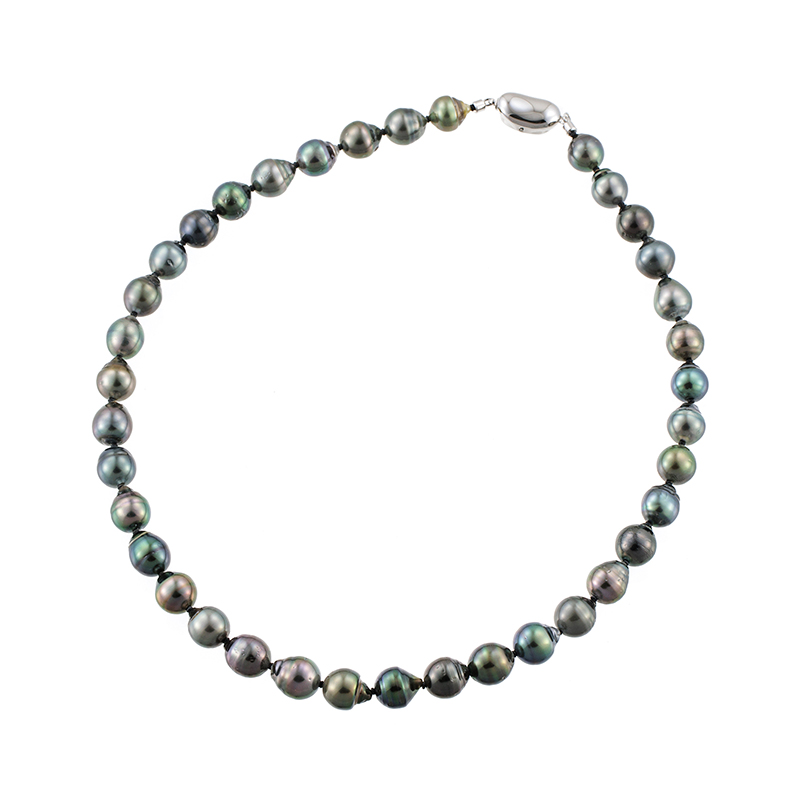 GSTV SV黒蝶真珠ナチュラルマルチカラーバロックネックレスP約8.5-9.0