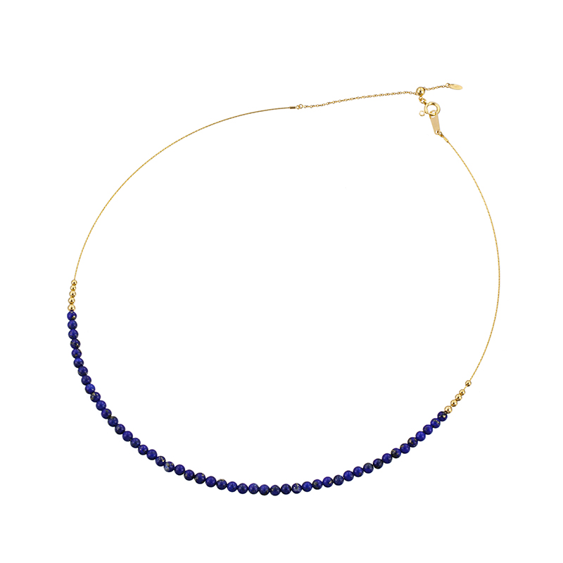 K18YGラピスラズリラインネックレス長さ約42cm幅約0.4-3.0mm重量約3.5g