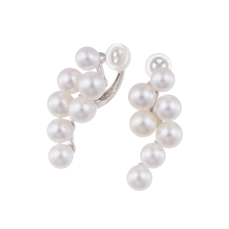 SV 越物 アコヤ真珠 無調色 フェザータッチイヤリング P 約4.0-5.0mm