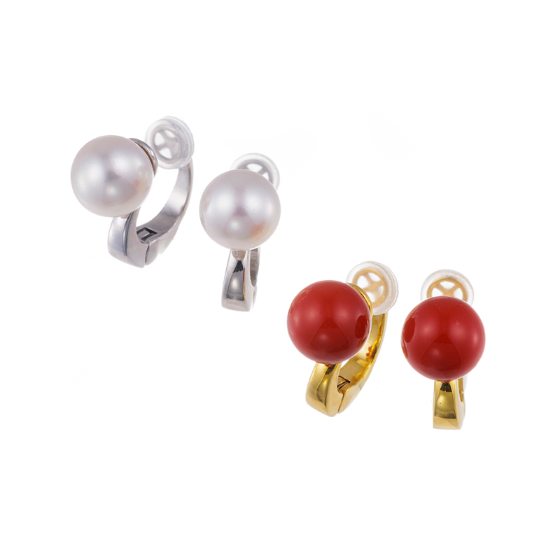 SVアコヤ真珠真珠核輪島漆塗りフェザータッチイヤリング2点セットP約8.0mmP約8.0mm