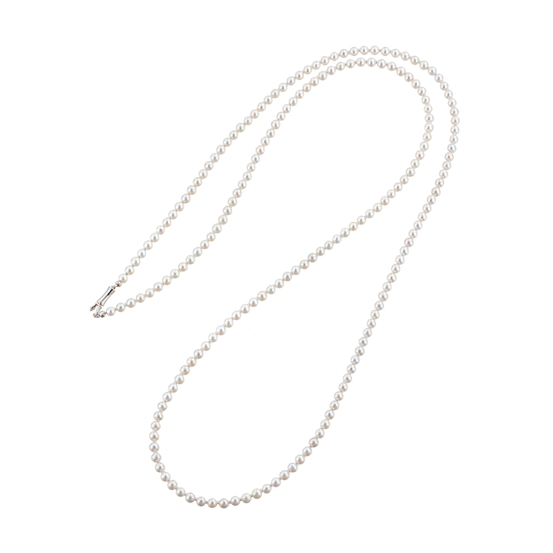 SV 有核淡水真珠 ロングネックレス P 約4.0mm 約90cm