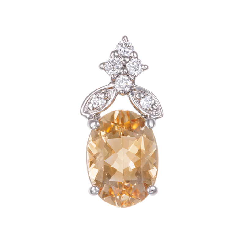 PT950 インペリアルトパーズ ダイヤ ペンダントトップ ITO約1.20ct D約0.06ct