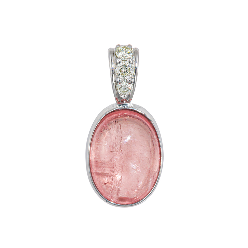 PT950 ロードクロサイト ダイヤ ペンダントトップ RH 約1.50ct D 約0.03ct