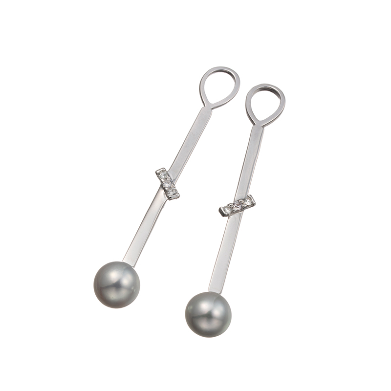 SV アコヤ真珠 ホワイトサファイア チャーム シューティング・スター ReineroseKeiko