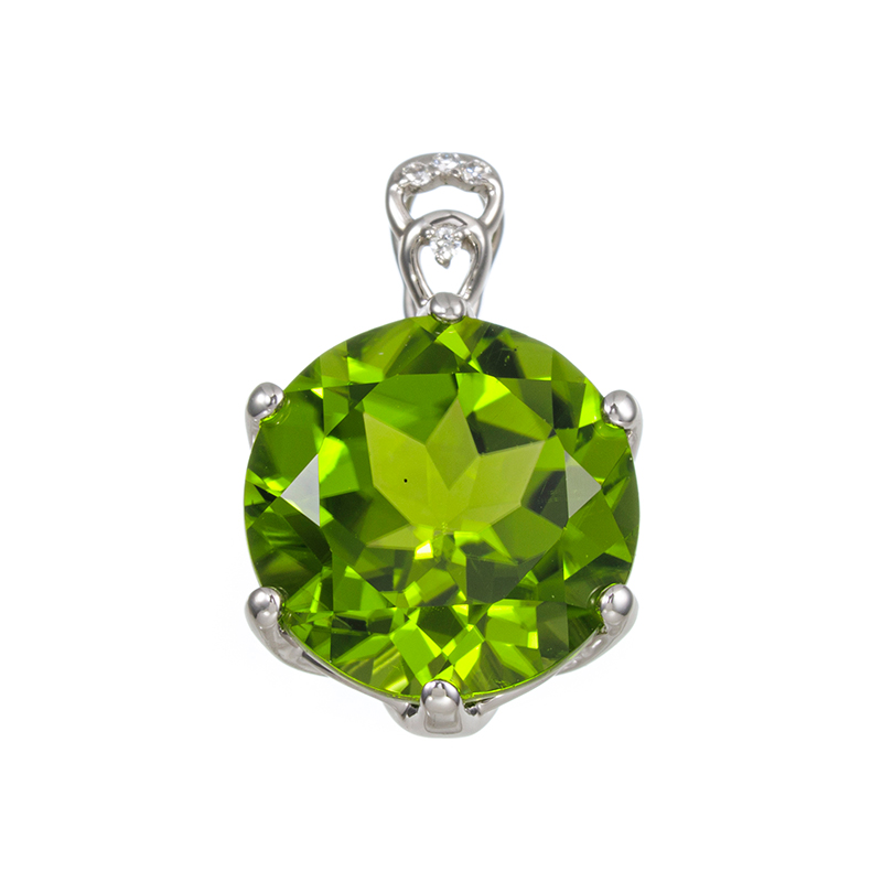 PT950 ペリドット ダイヤ ペンダントトップ PE 約5.20ct D 約0.01ct