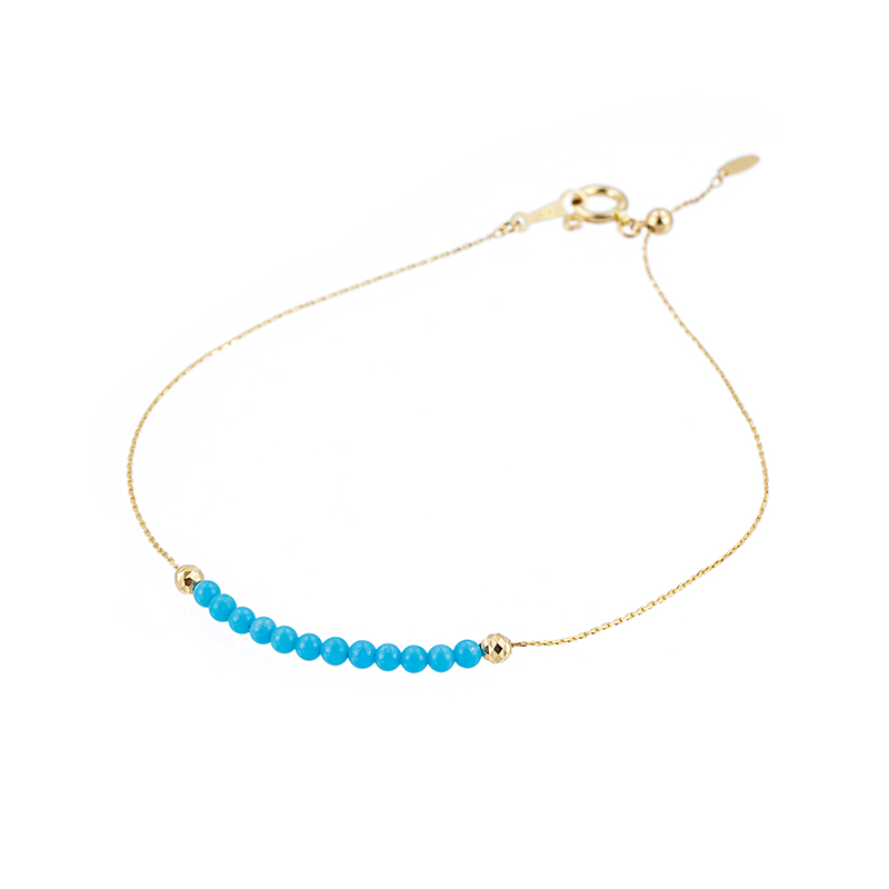 K18YG ターコイズ(スタビライズ) ブレスレット 長さ 約18cm 重量 約0.7g 