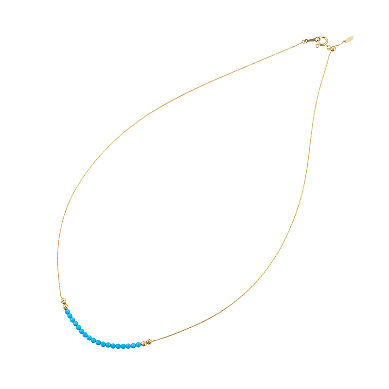 K18YG ターコイズ(スタビライズ) ネックレス 長さ 約42cm 重量 約1.2g 