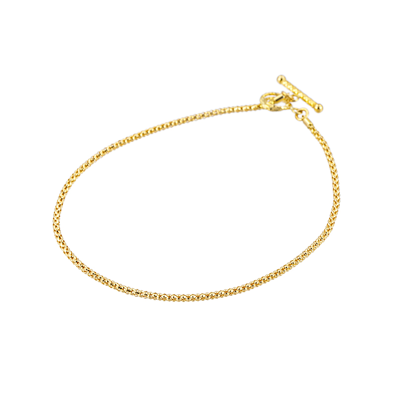 K18YG マルベリーチェーンTバーエンド ブレスレット 長さ 約18cm 重量 約1.3g 