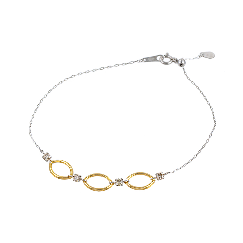 PT900/K18YG ブラウンダイヤモンド ブレスレット BRD 約0.25ct