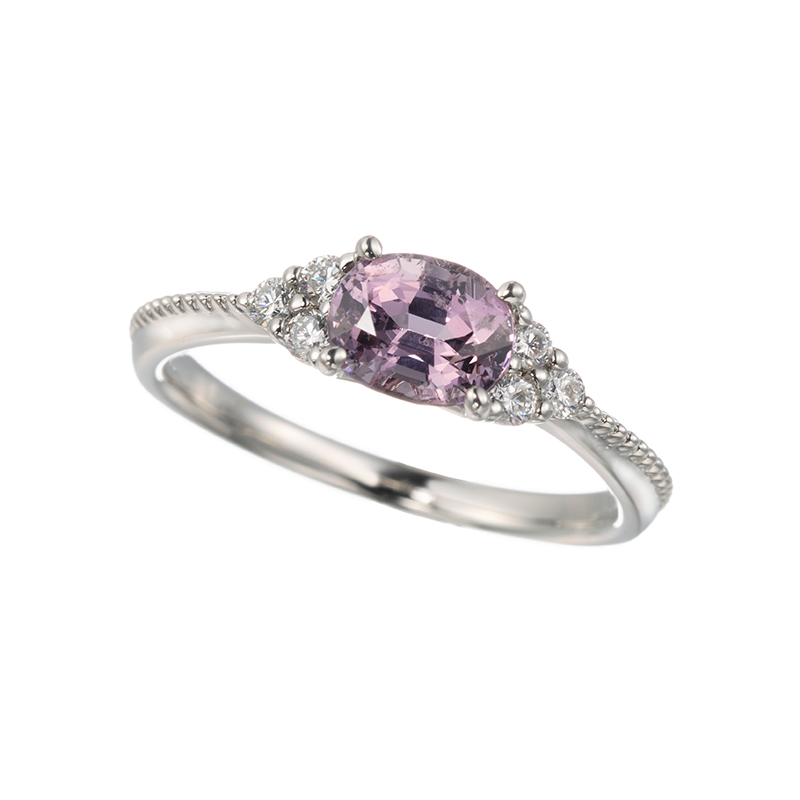 PT950 パープルスピネル ダイヤ リング SP 1.14ct D 0.17ct