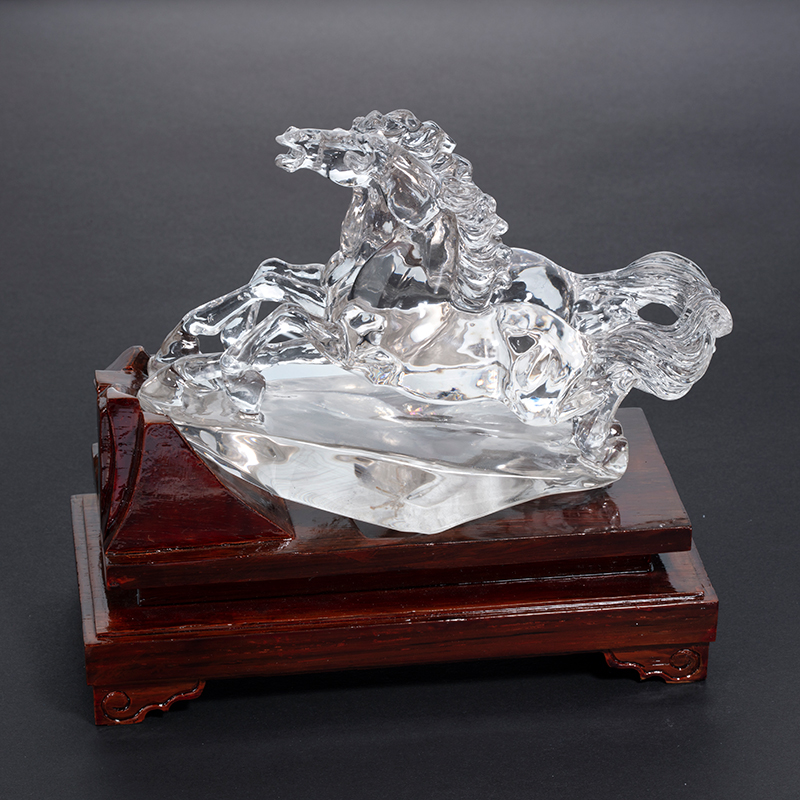 GSTV クォーツ彫刻 置物 「馬」 台座付き QU 3862.00ct