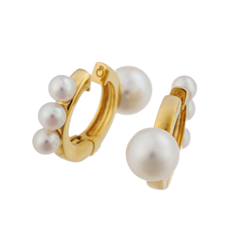 SV 越物 アコヤ真珠 無調色 リバーシブル ピアリング P 約6.0mm P 約3.0mm