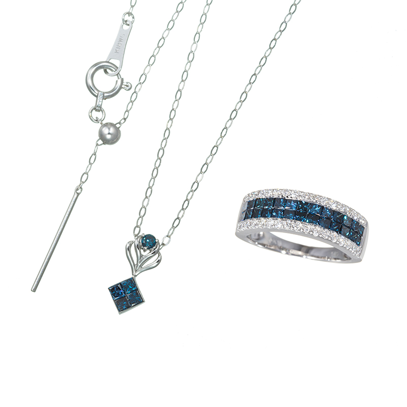 GSTV 【福袋】K18WGブルーダイヤ&ダイヤミステリーリング＆ブルー