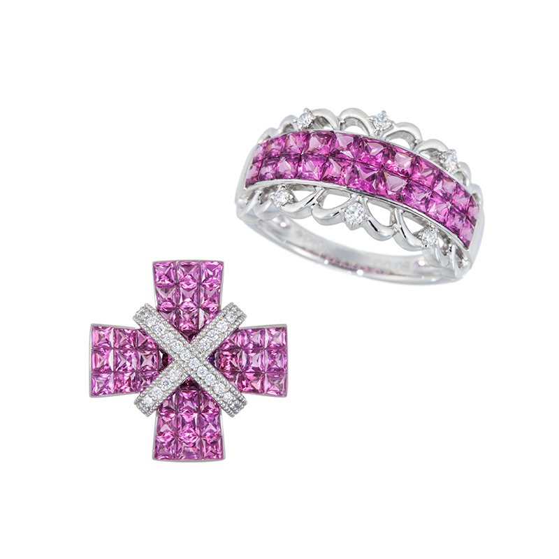 【福袋】PT950 グレープガーネット ミステリーセッティング リング 13号 ＆ ペンダントトップ