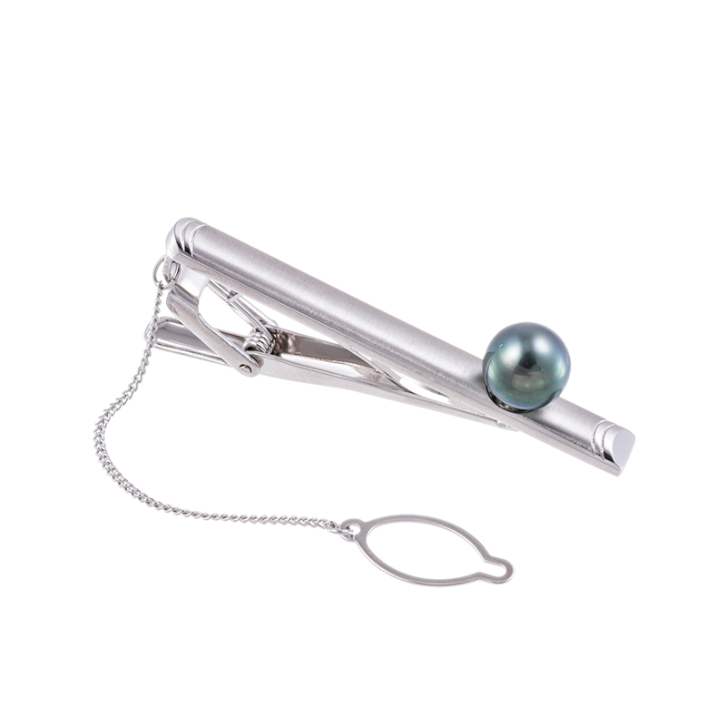 SV 黒蝶真珠 ネクタイピン P 約9.0mm