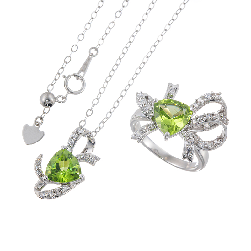 gstv PT900 ミントカラーベリル ＆ダイヤペンダントトップ GSTV パラシル トリリアントカット ペリドット 天然ホワイトジルコン