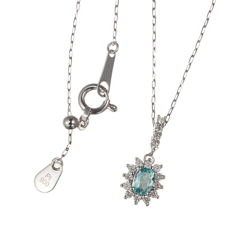 PT990/PT900 グランディディエライト ダイヤ ネックレス GR 約0.15ct D 約0.